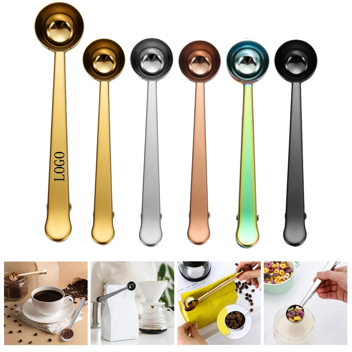 Adjustable Stainless Steel Coffee Spoon Clip 1