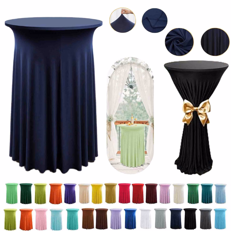 Round Cocktail Table Covers Stretch Skirt Tablecloth