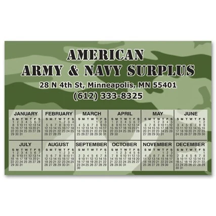 USA Made Premium UV Window Micro-Suction Cling Decal (3.75"x5.75") - Rectangle Calendar 1