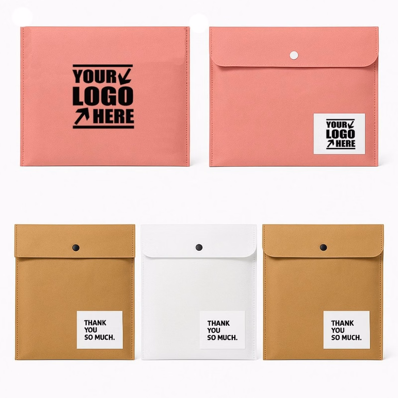 Non Woven Foldable Snap Closure Document Bag