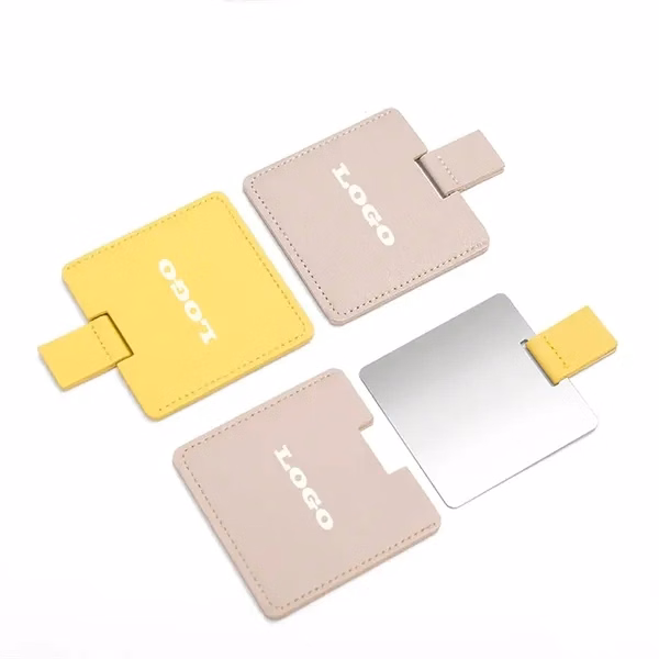 Custom Stainless Steel Compact Square Mirror 2.64 x 2.64 Inch — Personal Care Promo