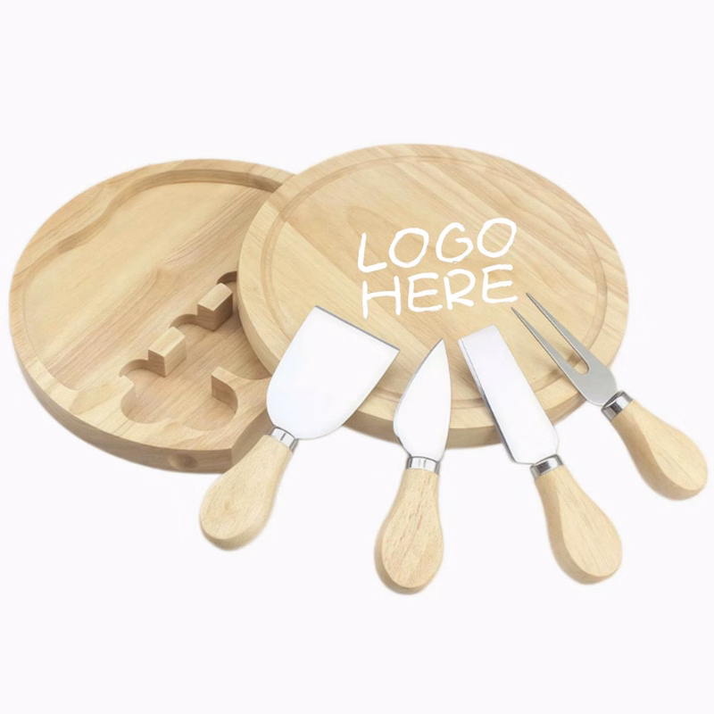 Wood Box 4 Piece Cheese Knife Set