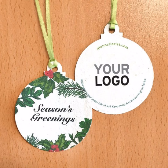 Season's Greenings Seed Paper Ball Ornaments