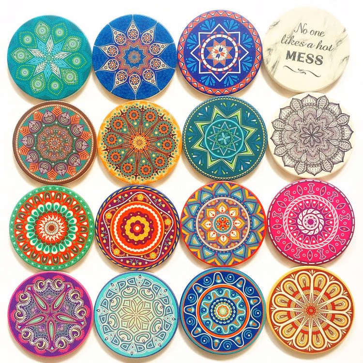 Shiny Finished Round Ceramic Coaster