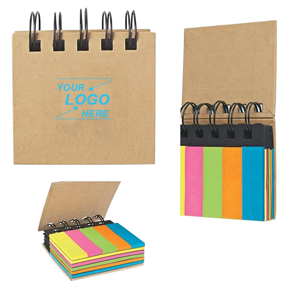 Neon Sticky Notes Spiral Notebook 1