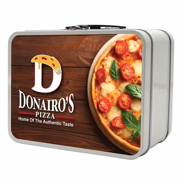 7.7"x6" Retro Metal Lunch Box with Handle
