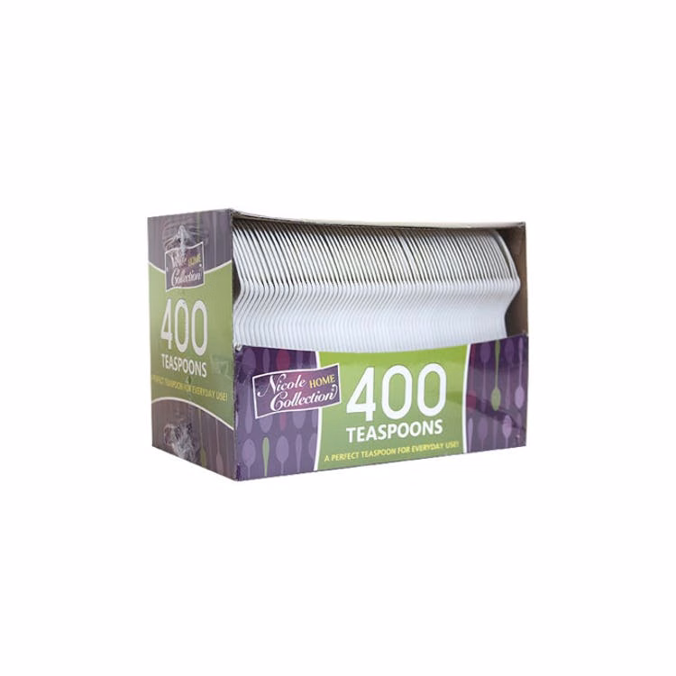 Plastic Teaspoons - White 400 Pack