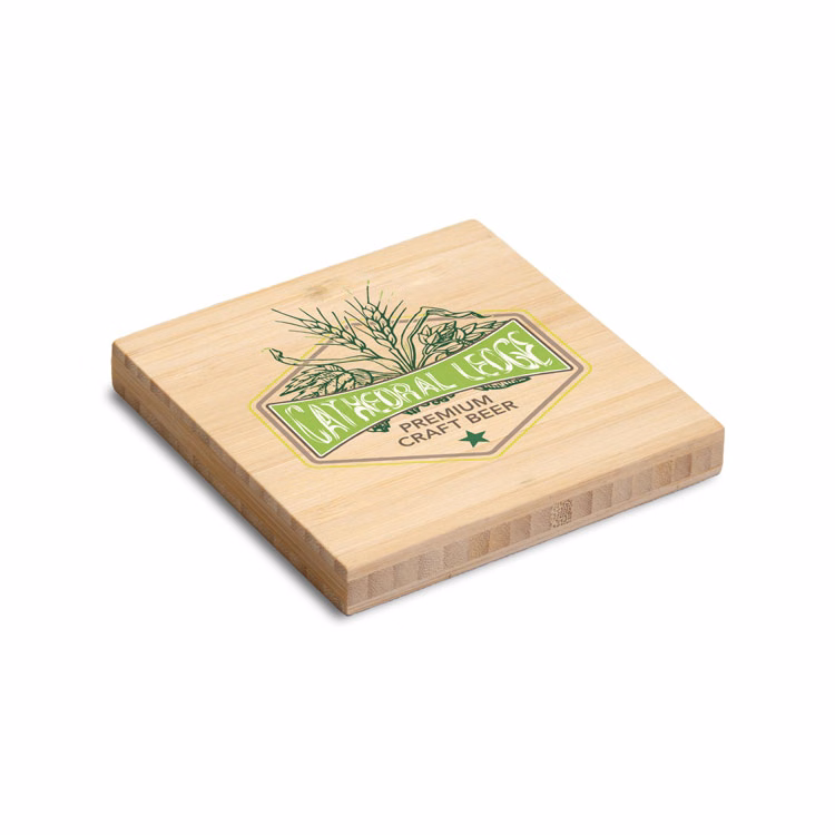 Square Bamboo Coaster - 4"x 4"x.5"