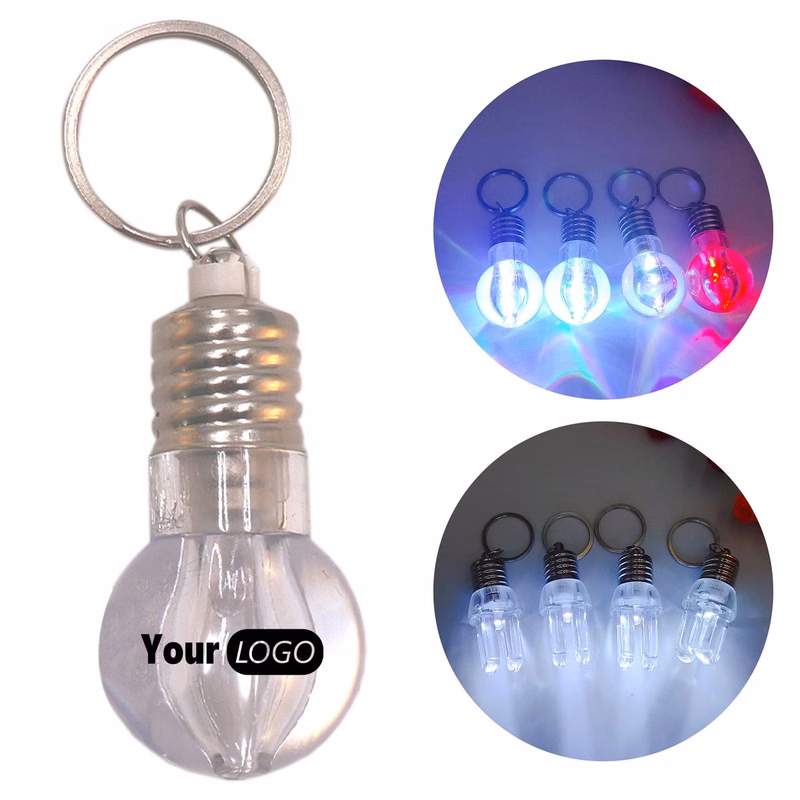 Circular Light Bulb Keychain
