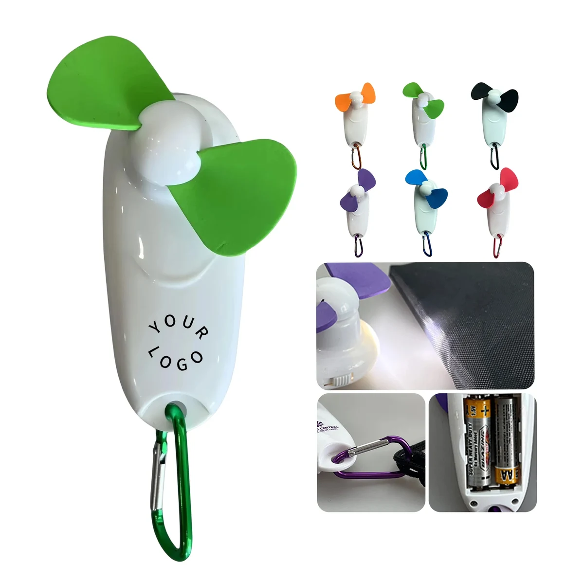 Mini Portable Fan with Flashlight and Hook 1