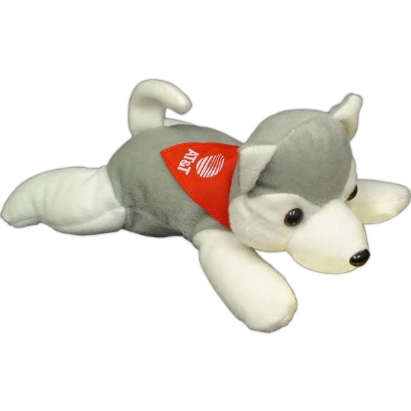 8" Laying Down Beanie Husky 1