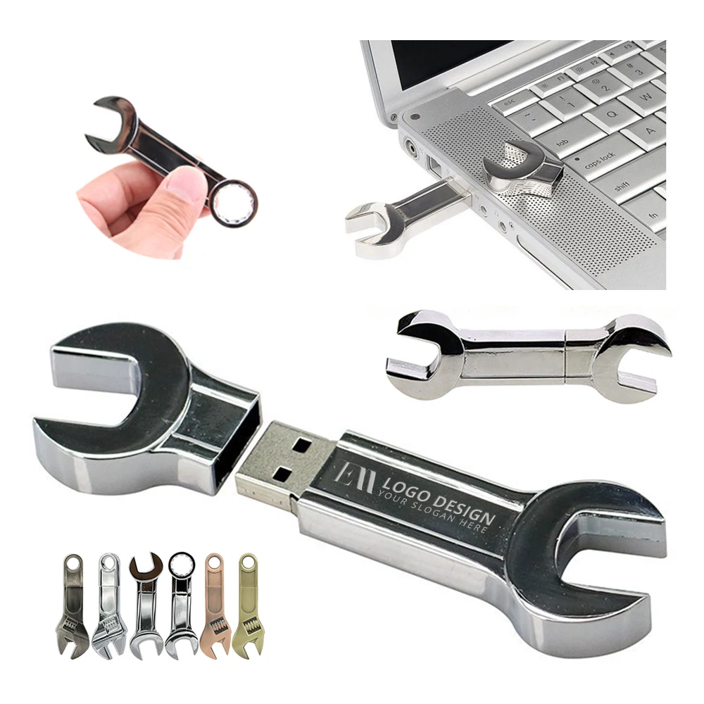 8GB Metal Wrench Shaped USB Flash Drive Custom 1