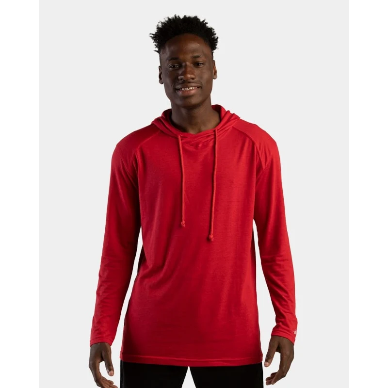 Badger Men's Tri-Blend Surplice Hooded Long Sleeve T-Shirt - 4905 1
