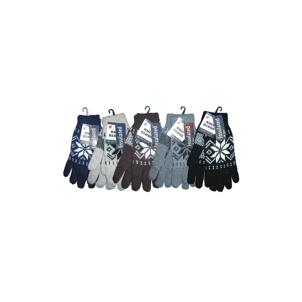 Men's Knitted Gloves Snowflake Design 1