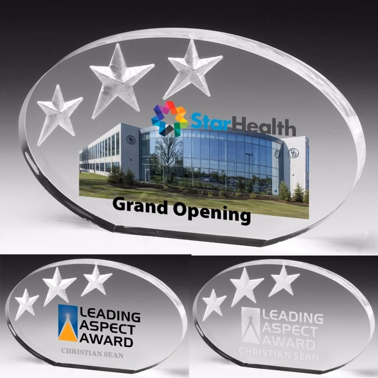 Oval Deep Etch Award - 4 Color Process