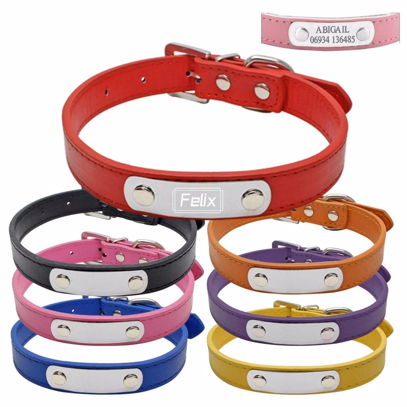 Leather Dog Cat Collar With Soft Padded