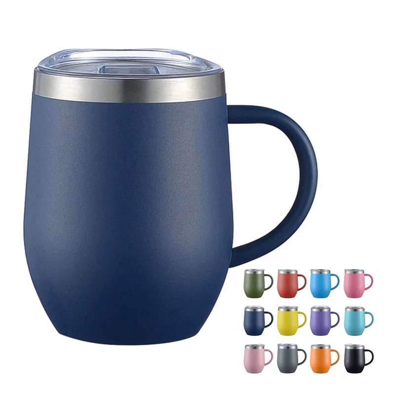 12oz Stainless Steel Insulated Coffee Mug With Lid Handle