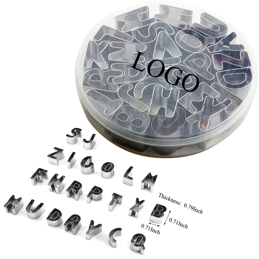 37PCS Stainless Steel English Letters and Numbers Cookie Cutter Set 1