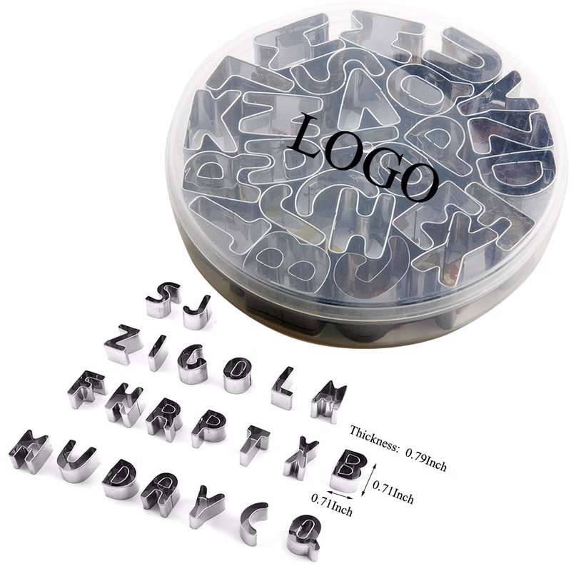 37PCS Stainless Steel English Letters and Numbers Cookie Cutter Set