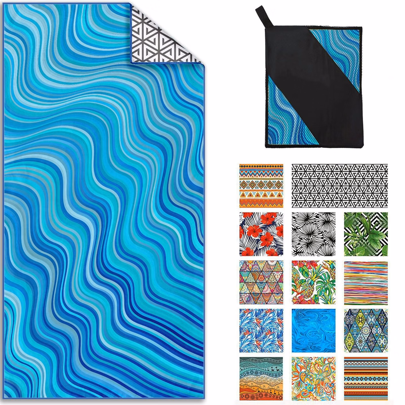 Oversized Microfiber Beach Towel Quick Dry Sandproof Compact