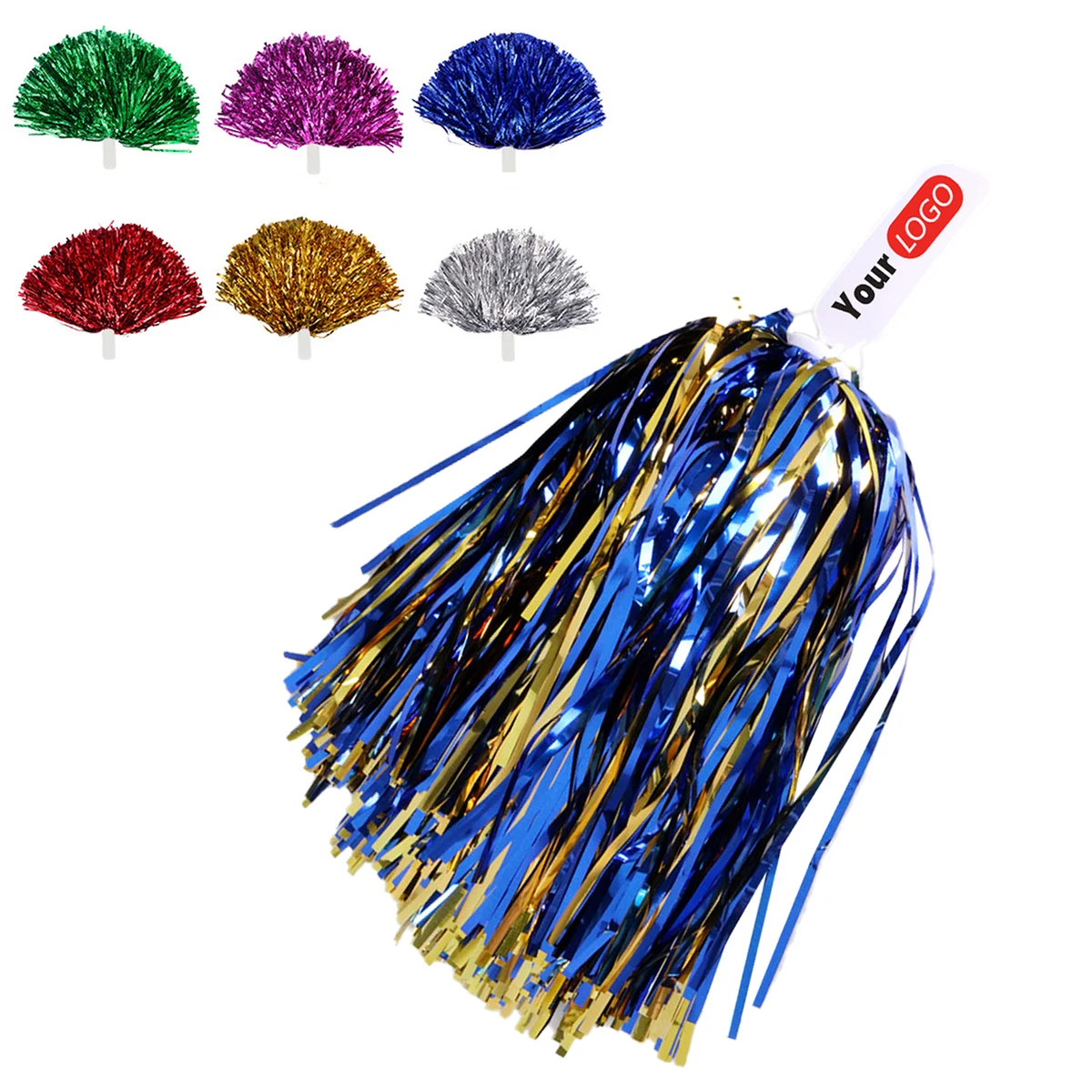 Sports Cheer Poms With Plastic Handles 1