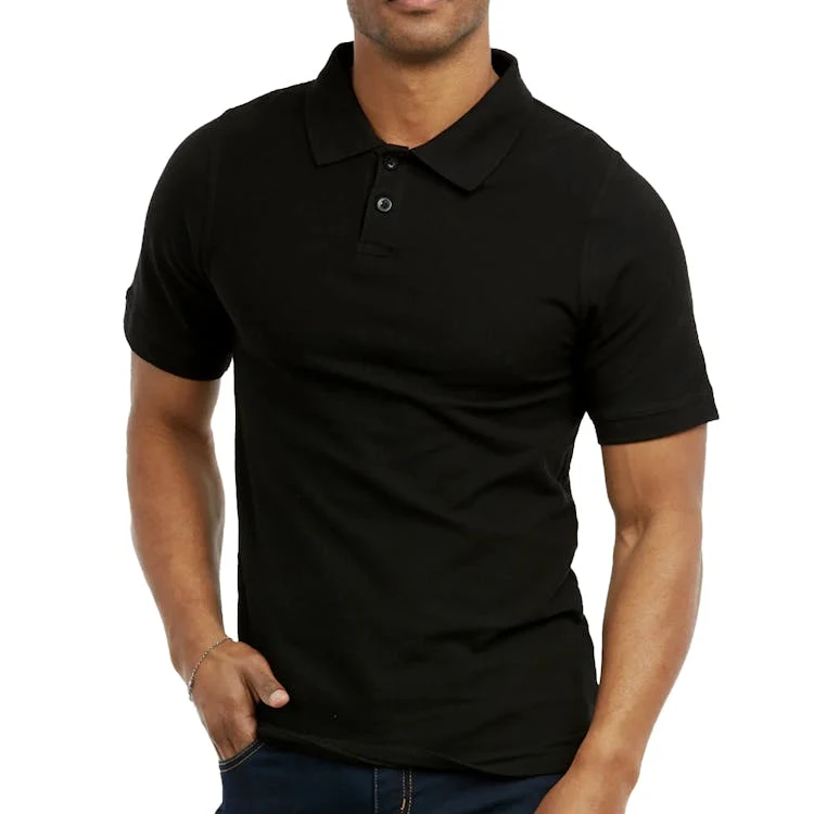Men's Slim Polo Uniform Shirts - 3XL Black 1