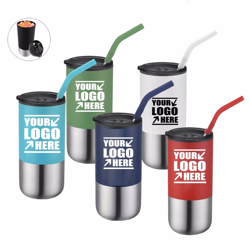 Custom Double Walled Stainless Steel Straw Insulated Tumbler