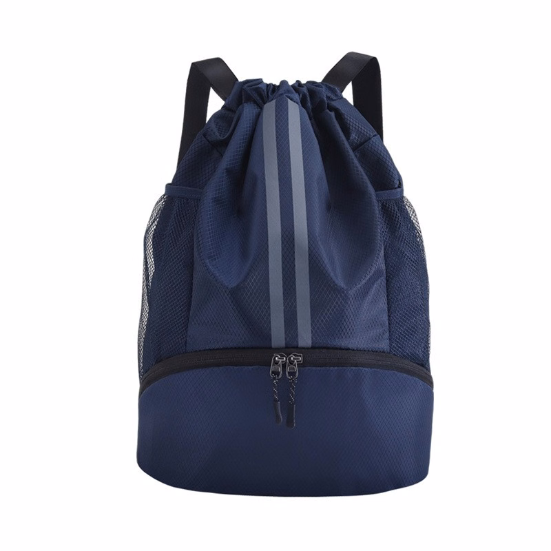 Water-Resistant Drawstring Sports Backpack with Shoe Compartment