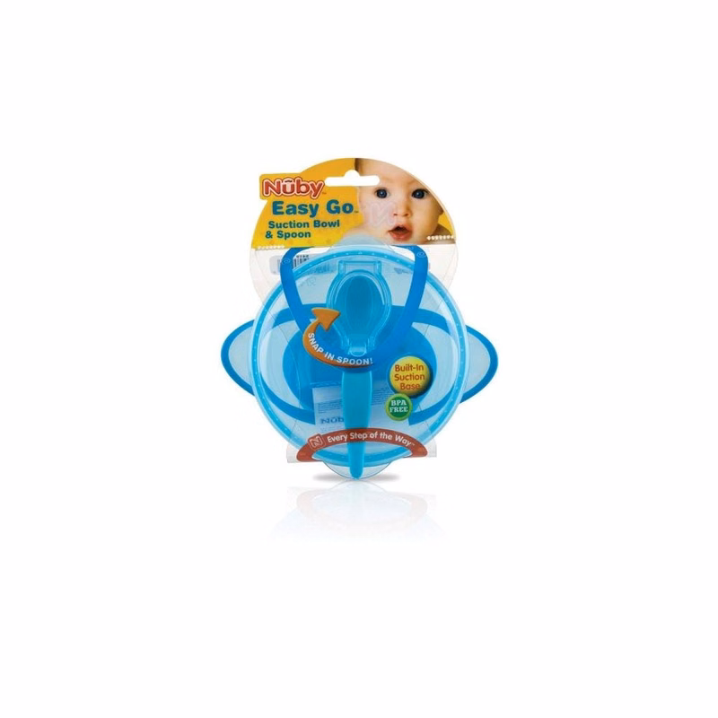Nuby Suction Bowl with Spoon & Lid - Snap-in