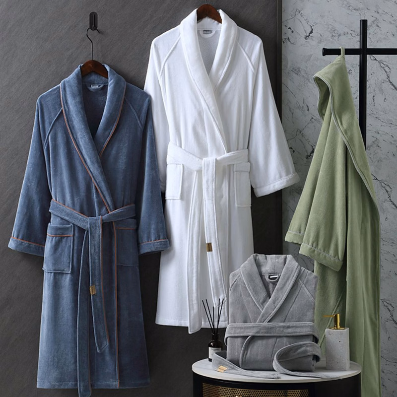 Hotel Cotton Absorbent Thickened Long-Sleeved Bathrobe