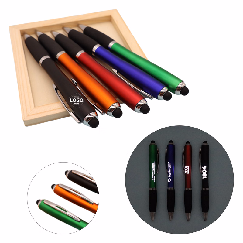 Led Light Up Logo Gourd Shaped Touch Ballpoint Pen