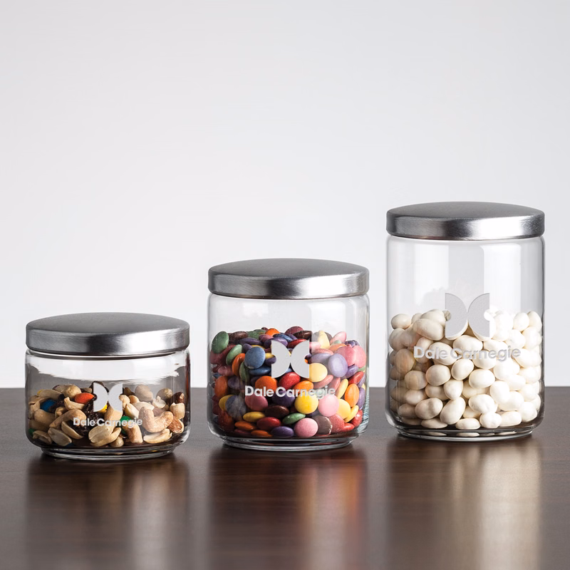 Primrose Jar with Metal Lid - Deep Etch