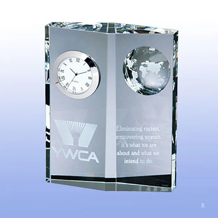 GLOBE CLOCK DIAMOND PLAQUE 1