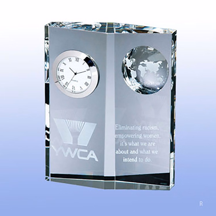 GLOBE CLOCK DIAMOND PLAQUE