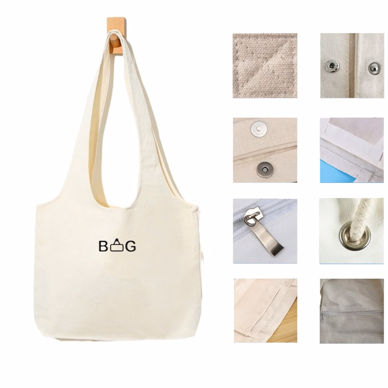 Sleeveless canvas tote bag