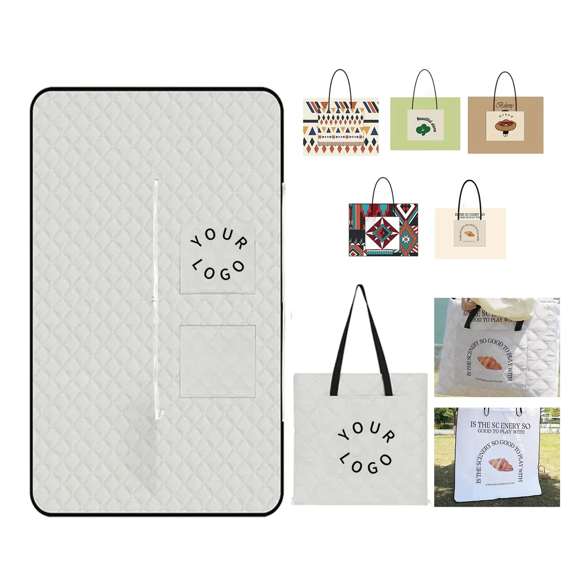 MOQ 50 Thickened Portable Picnic Tote Bag 1