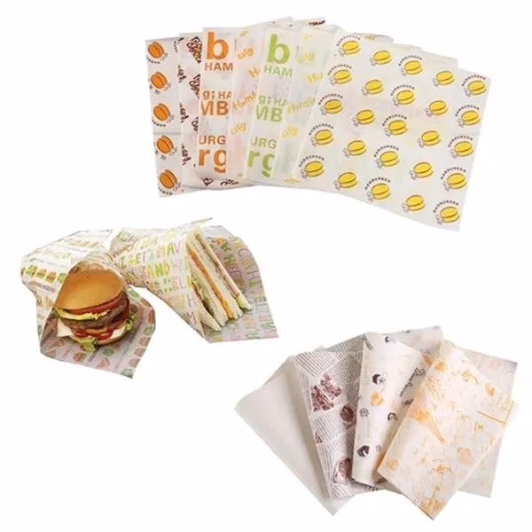 Custom Greaseproof Food Wrapping or Hamburger Paper