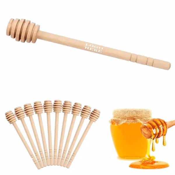 Custom Wooden Honey Stirrer Sticks with Grooved Ends — Event Serving Utensils