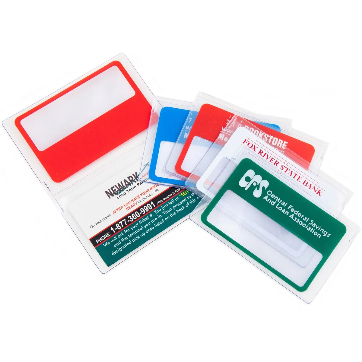 5X Credit Card Size Magnifier in Clear Bi-Fold Case. 1