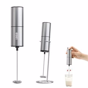 Silver Cylinder Electric Coffee Mixer And Egg Whisk