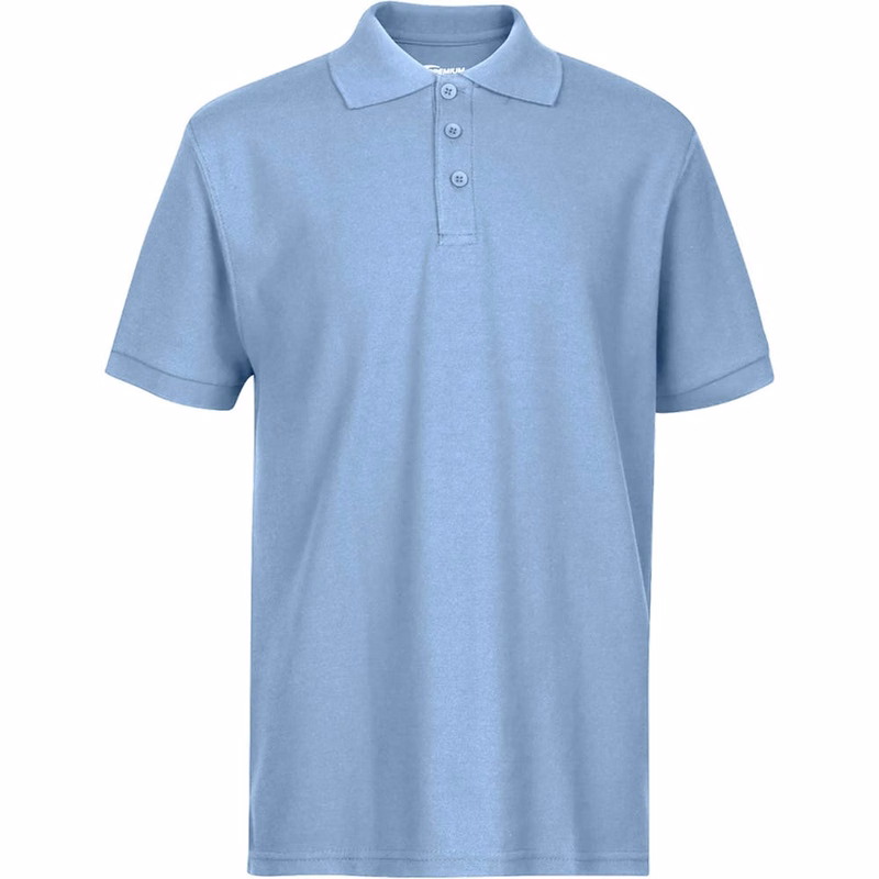 Men's Polo Shirts - Light Blue Medium Moisture Wicking