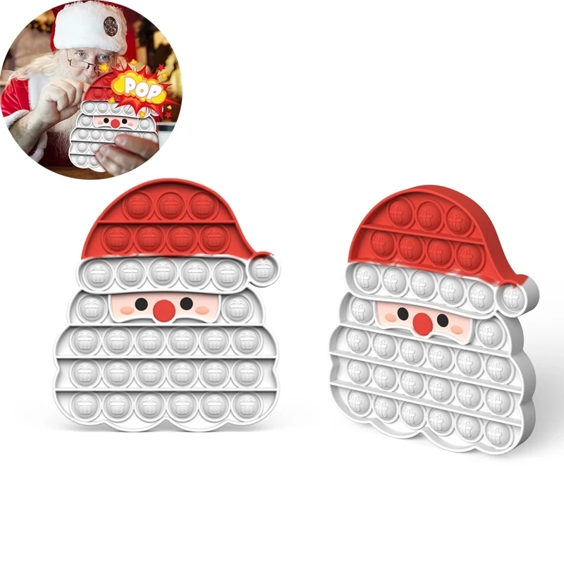 Santa Claus Shaped Pop Push Bubble Fidget Toy 1