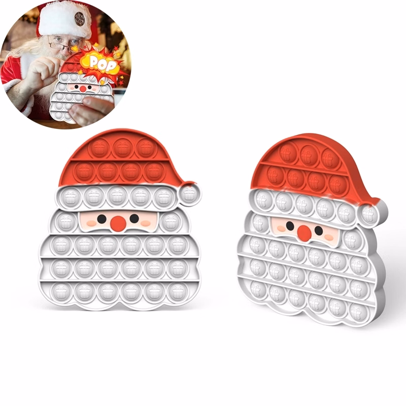 Santa Claus Shaped Pop Push Bubble Fidget Toy