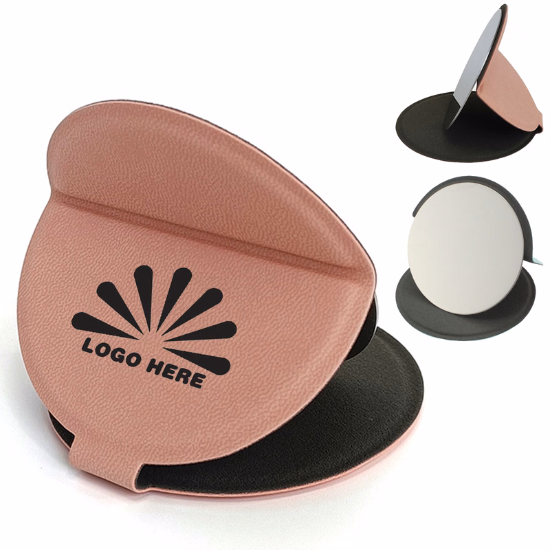 Durable Round PU Leather Mirror