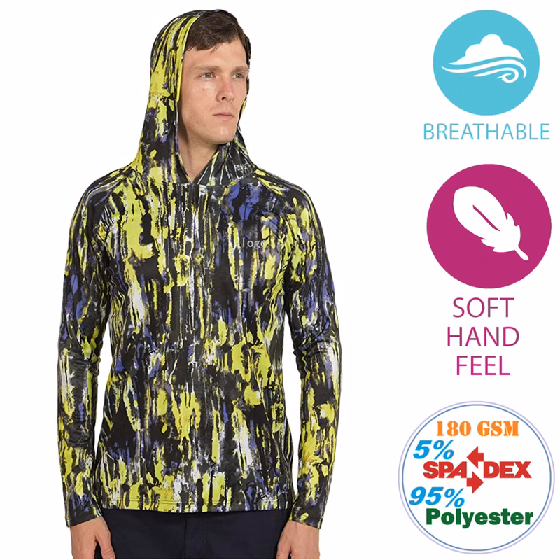 Men's 180 GSM Poly Cotton Feel Long Sleeve T-shirt w/ Hoodie