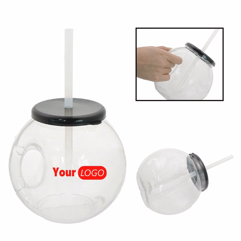 Bubble-Shaped Drinkware with Straw