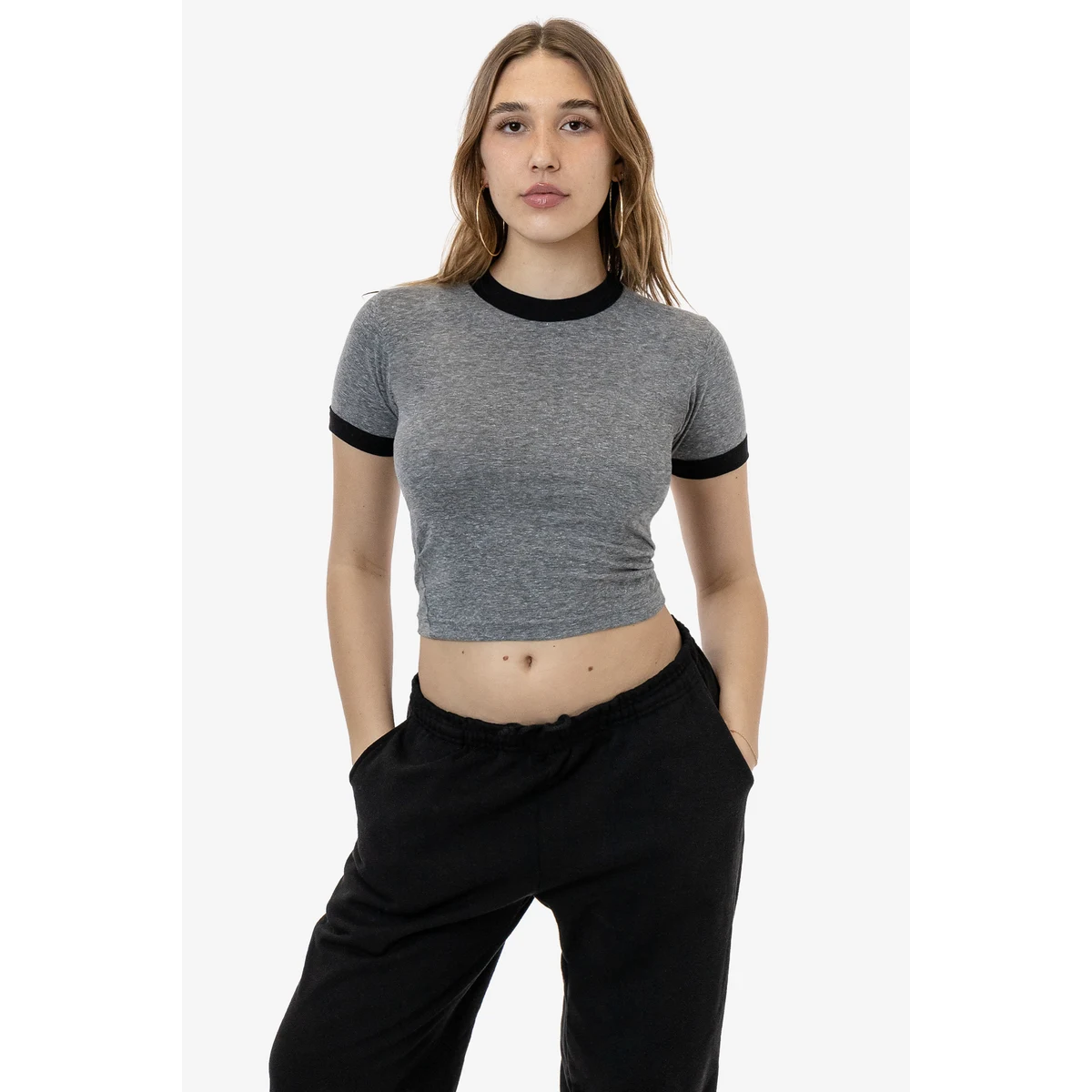WOMENS TRIBLEND RIB RINGER TEE 1