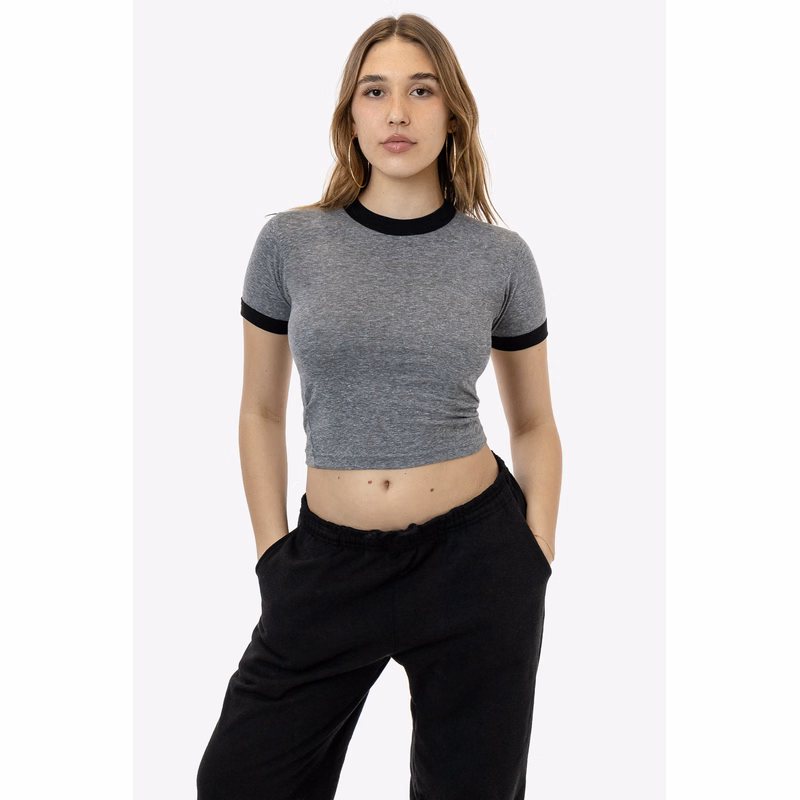 WOMENS TRIBLEND RIB RINGER TEE