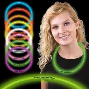 Green 22" Superior Single Color Light up Glow Necklace 1