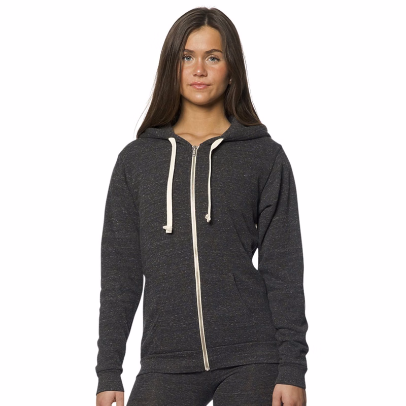 Unisex USA Made Organic Triblend Fleece Full Zip Hoodie